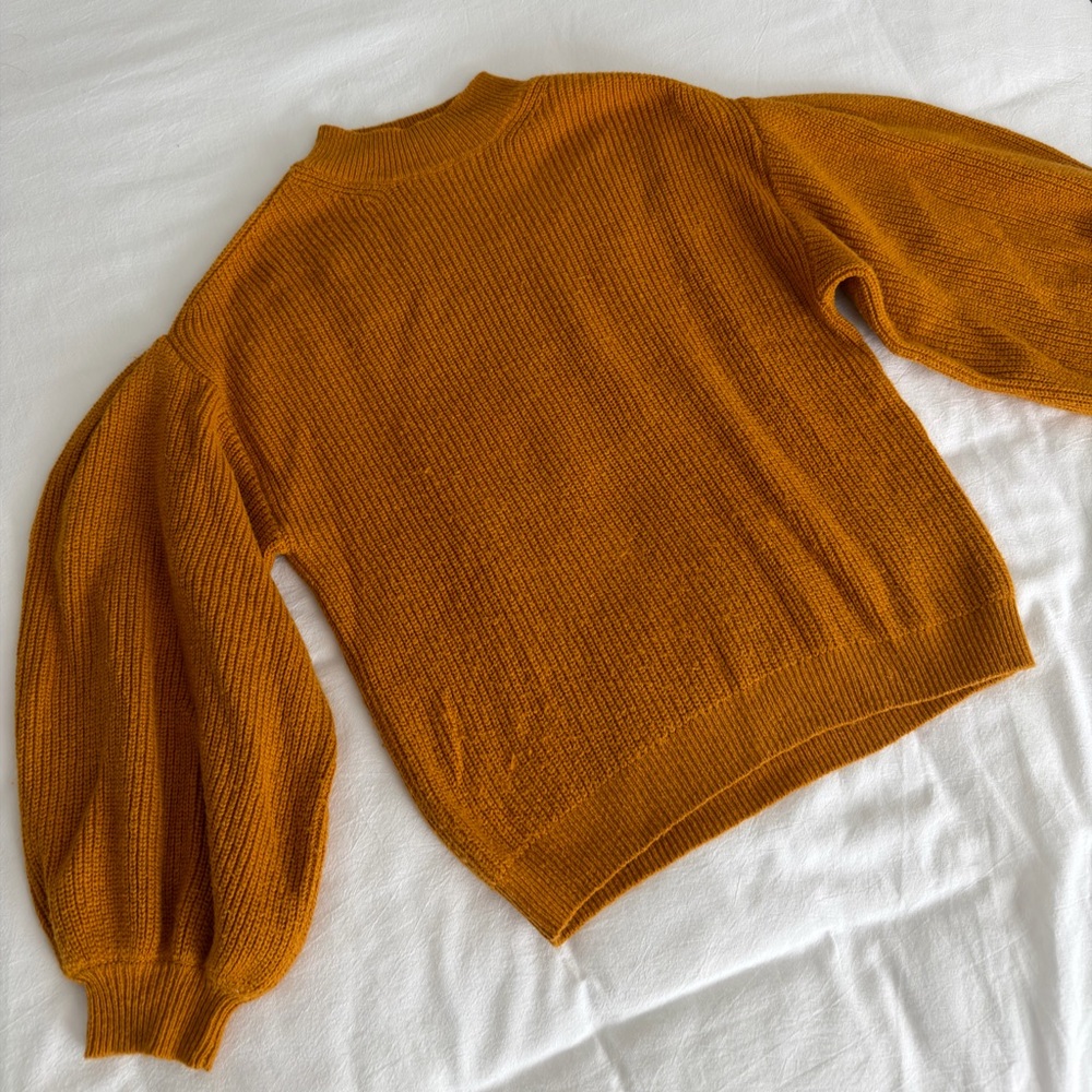 Leith Women's Orange/Rust Turtleneck Sweater